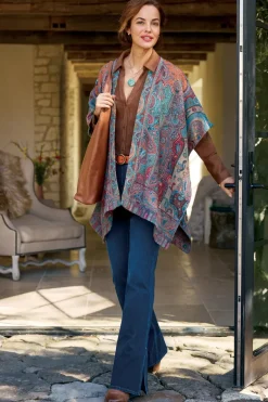 Soft Surroundings Scarves & Wraps|Rhea Woven Kimono Wrap Multi