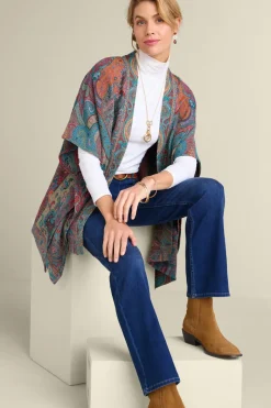 Soft Surroundings Scarves & Wraps|Rhea Woven Kimono Wrap Multi