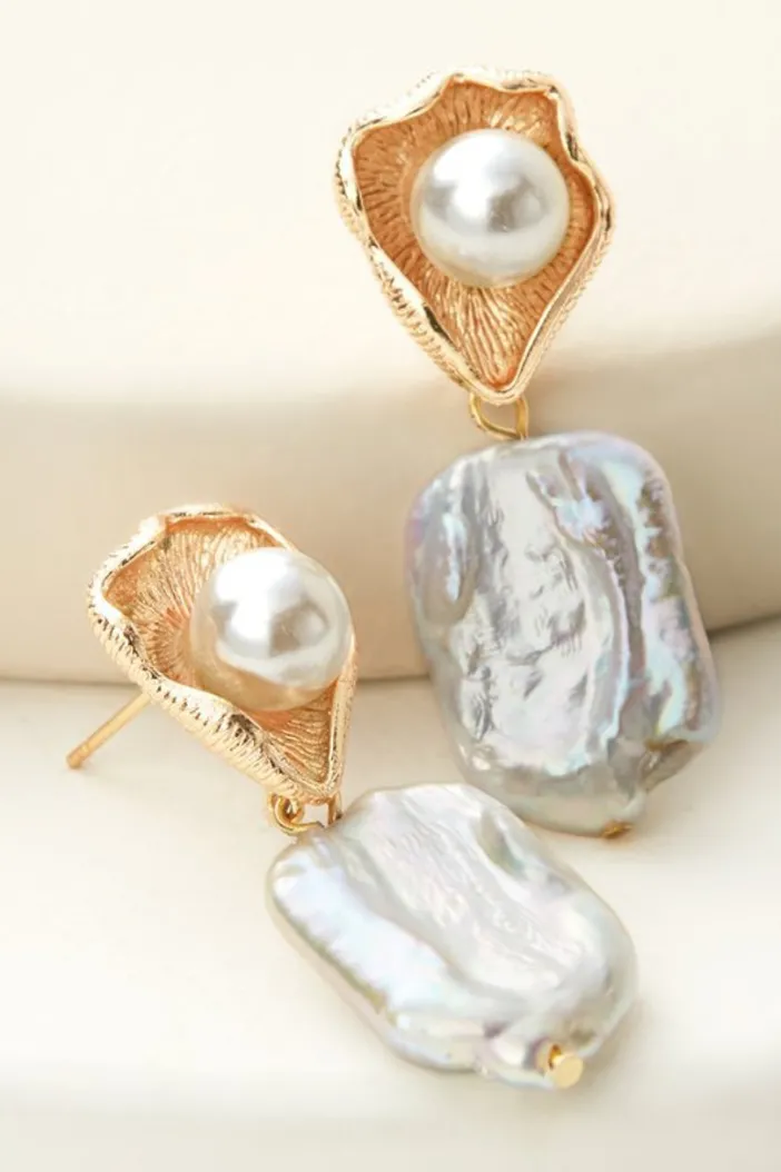 Soft Surroundings Jewelry|Earrings|Rita Pearl Drop Earrings Pearl/Gold