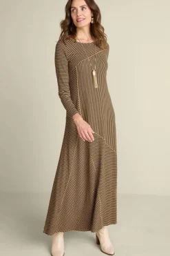 Soft Surroundings Dresses|Ryley Dress Brown/BlackStripe