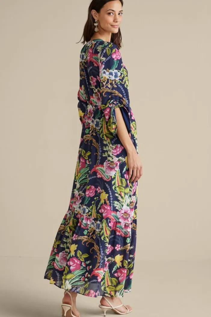 Soft Surroundings Dresses|Samantha Maxi Dress NavyPaisley
