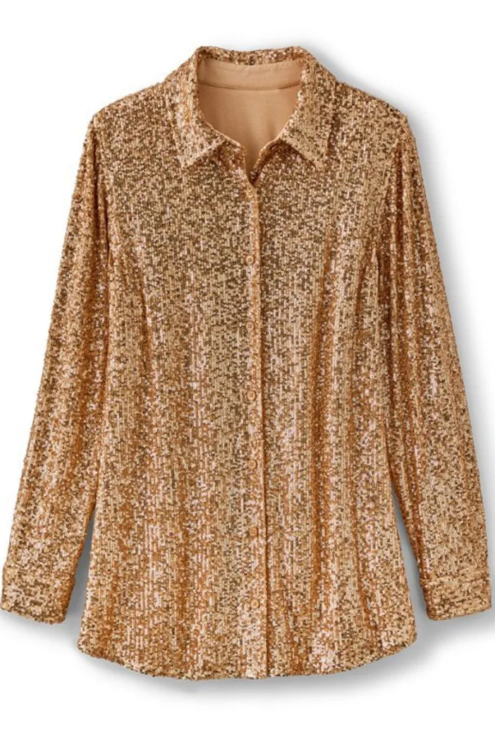 Soft Surroundings Tops|Sancerre Sequin Shirt
