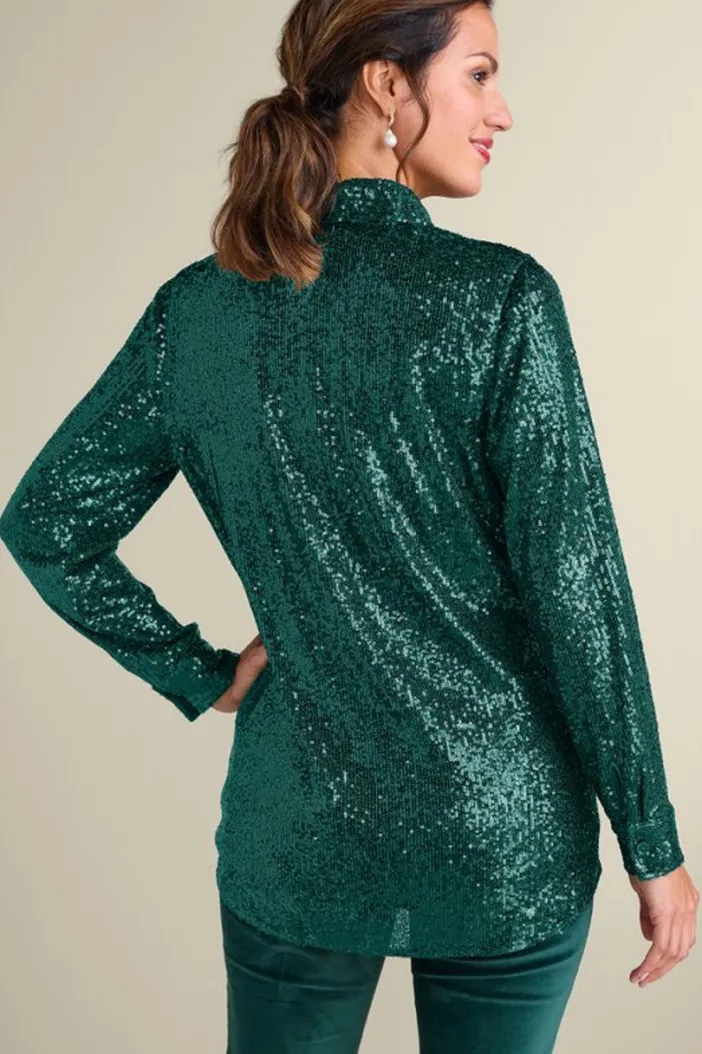 Soft Surroundings Tops|Sancerre Sequin Shirt