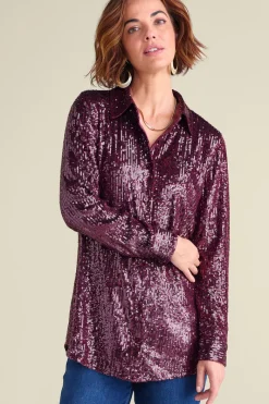 Soft Surroundings Tops|Sancerre Sequin Shirt