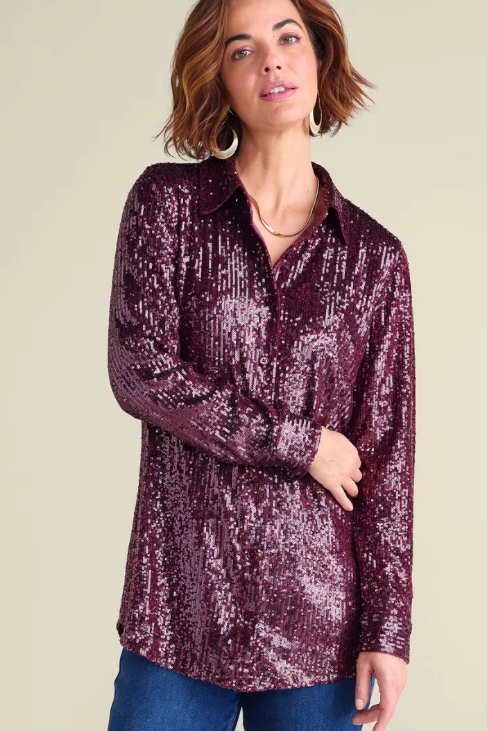 Soft Surroundings Tops|Sancerre Sequin Shirt