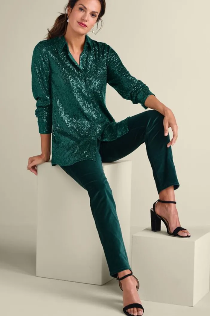 Soft Surroundings Tops|Sancerre Sequin Shirt