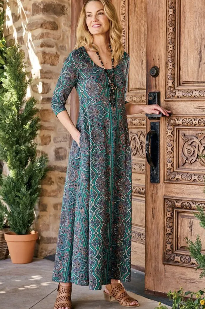 Soft Surroundings Dresses|Santiago 3/4 Sleeve Dress