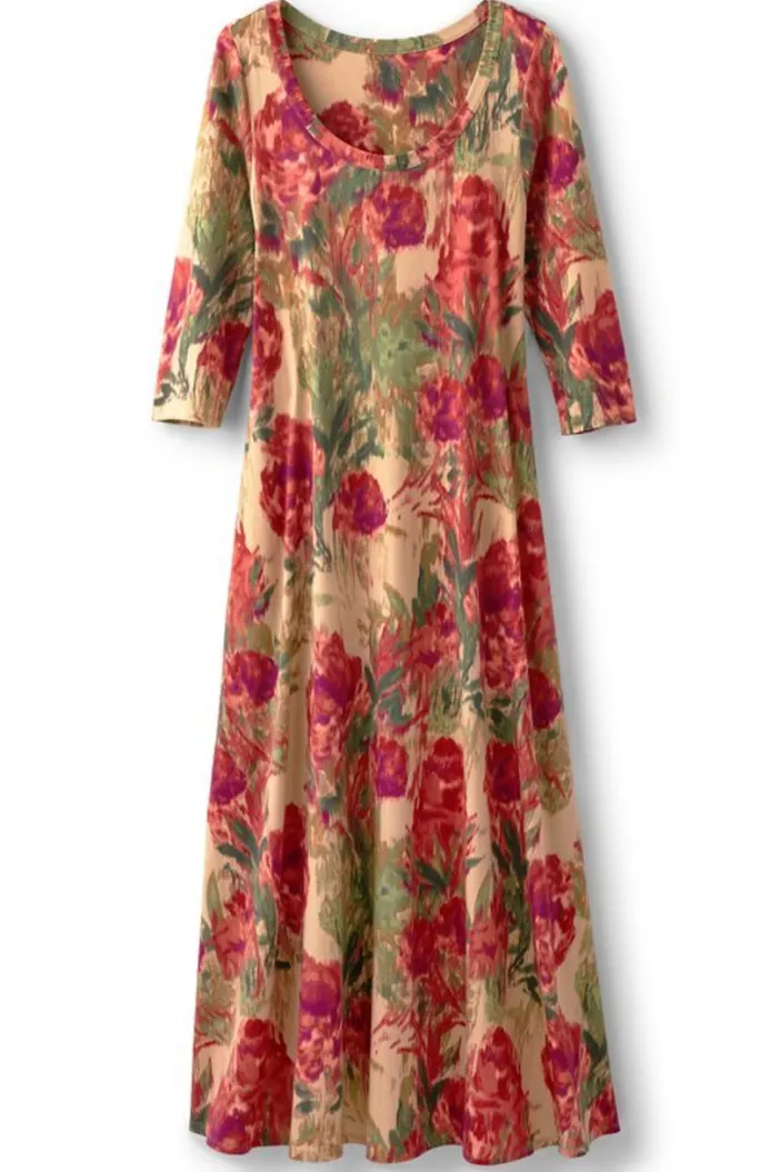 Soft Surroundings Dresses|Santiago 3/4 Sleeve Dress
