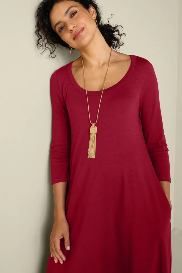 Soft Surroundings Dresses|Santiago 3/4 Sleeve Dress
