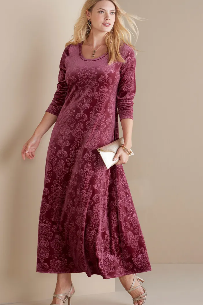 Soft Surroundings Dresses|Santiago Embossed Velvet Dress