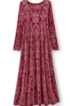 Soft Surroundings Dresses|Santiago Embossed Velvet Dress