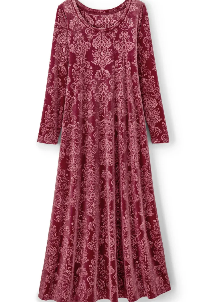 Soft Surroundings Dresses|Santiago Embossed Velvet Dress