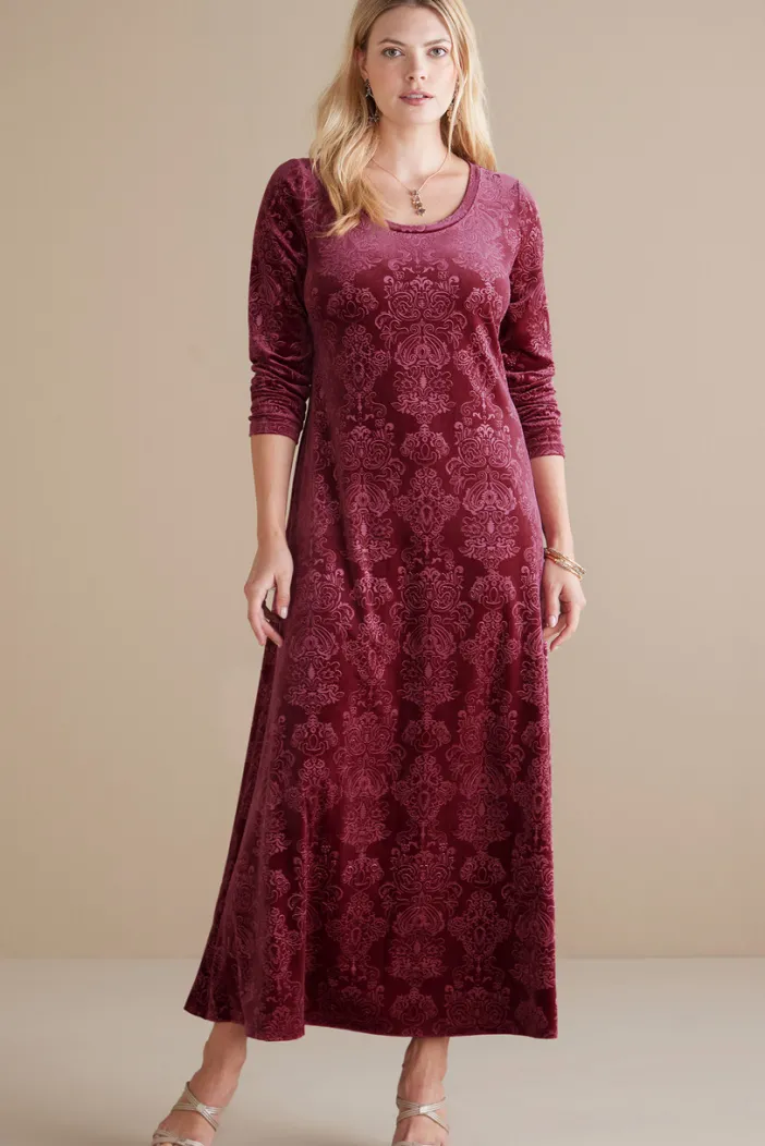 Soft Surroundings Dresses|Santiago Embossed Velvet Dress