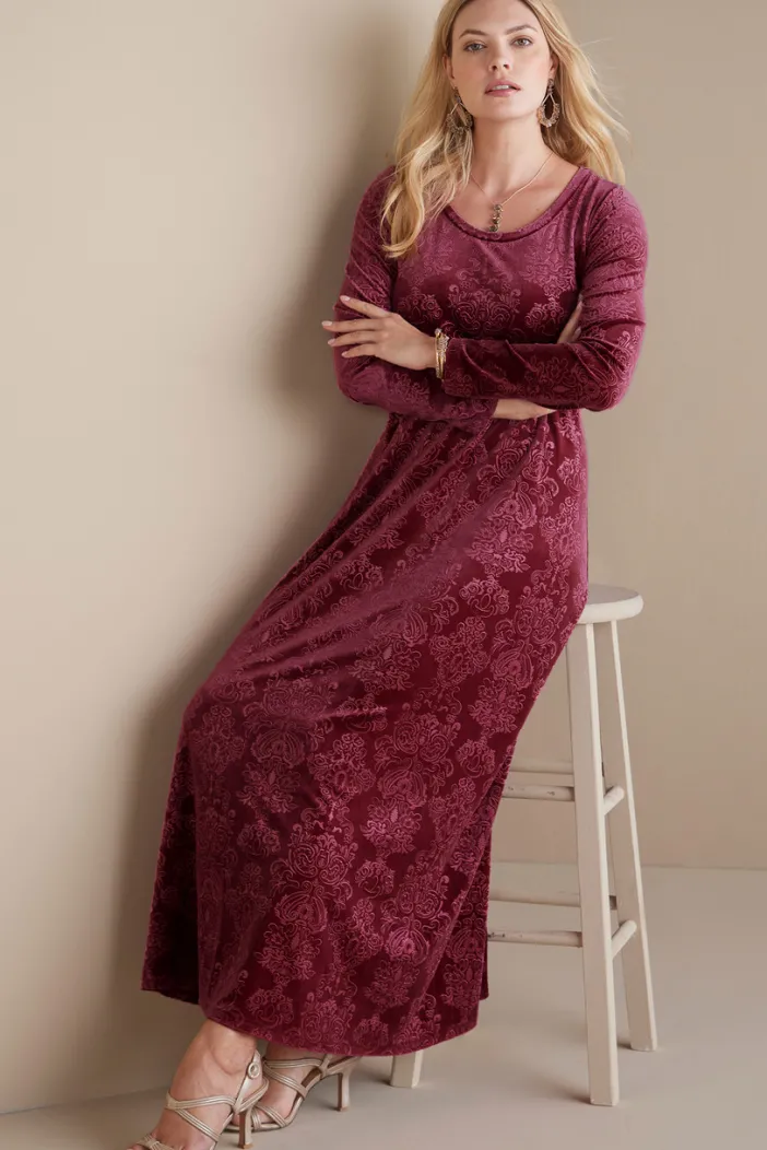 Soft Surroundings Dresses|Santiago Embossed Velvet Dress