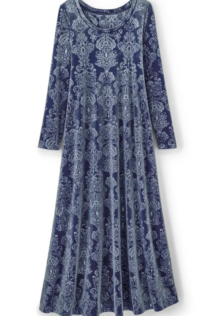 Soft Surroundings Dresses|Santiago Embossed Velvet Dress