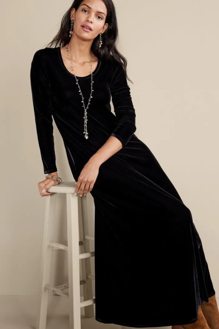 Soft Surroundings Dresses|Santiago Stretch Velvet Dress