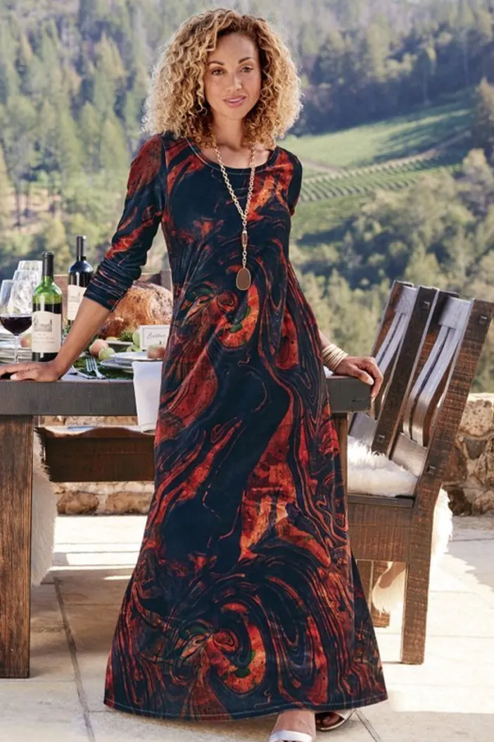 Soft Surroundings Dresses|Santiago Stretch Velvet Dress