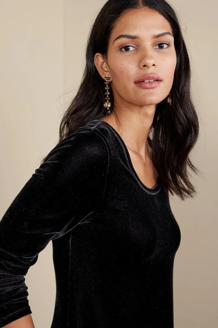 Soft Surroundings Dresses|Santiago Stretch Velvet Dress