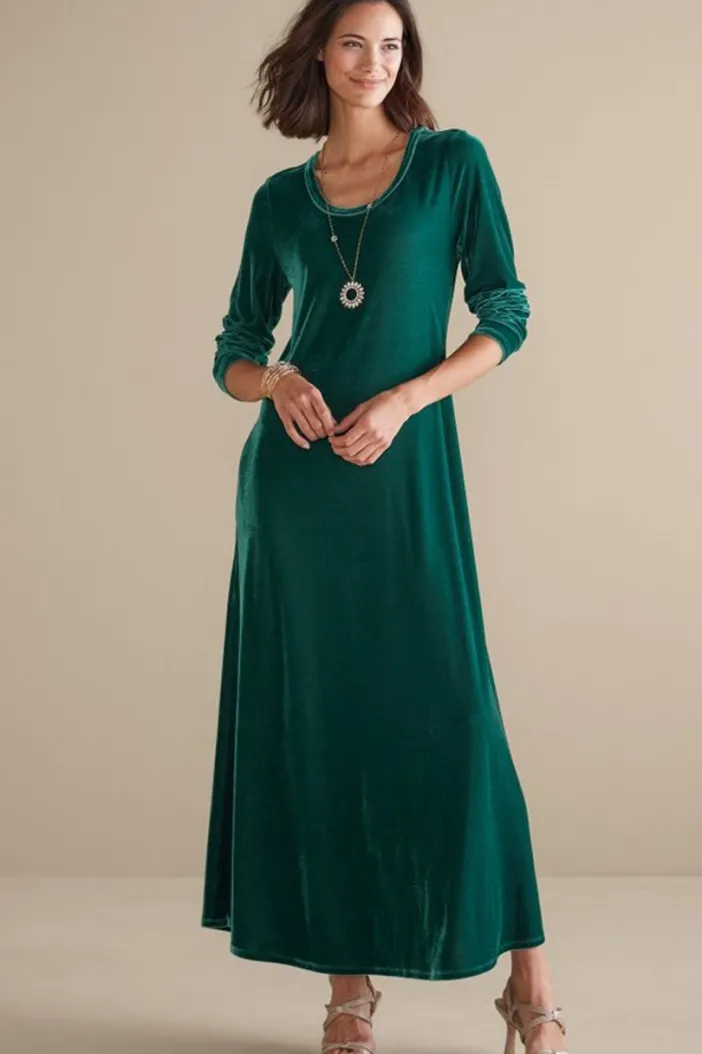 Soft Surroundings Dresses|Santiago Stretch Velvet Dress