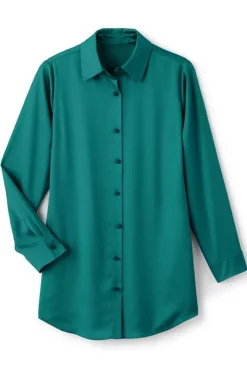 Soft Surroundings Tops|Satin Boyfriend Shirt