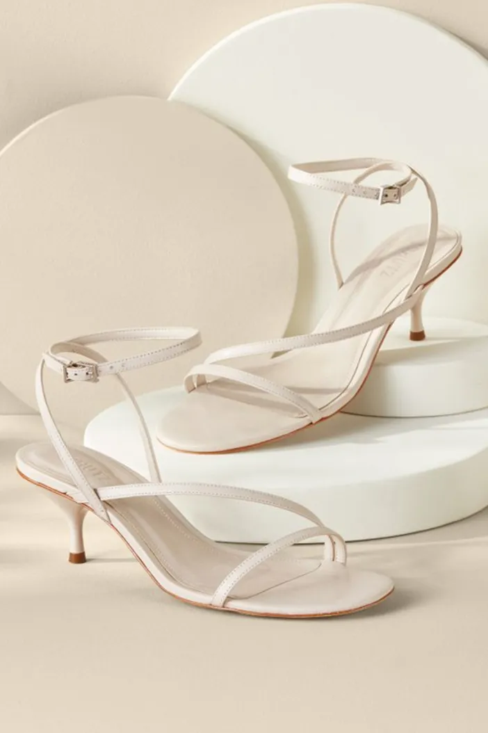 Soft Surroundings Shoes|Schutz Helene Kitten Heel Sandal Pearl
