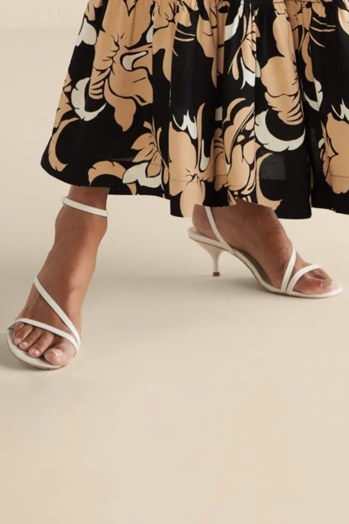 Soft Surroundings Shoes|Schutz Helene Kitten Heel Sandal Pearl