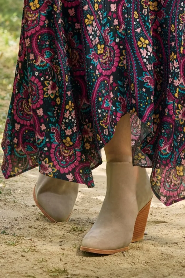 Soft Surroundings Shoes|Seychelles Sedona Seamed Bootie StoneGrey