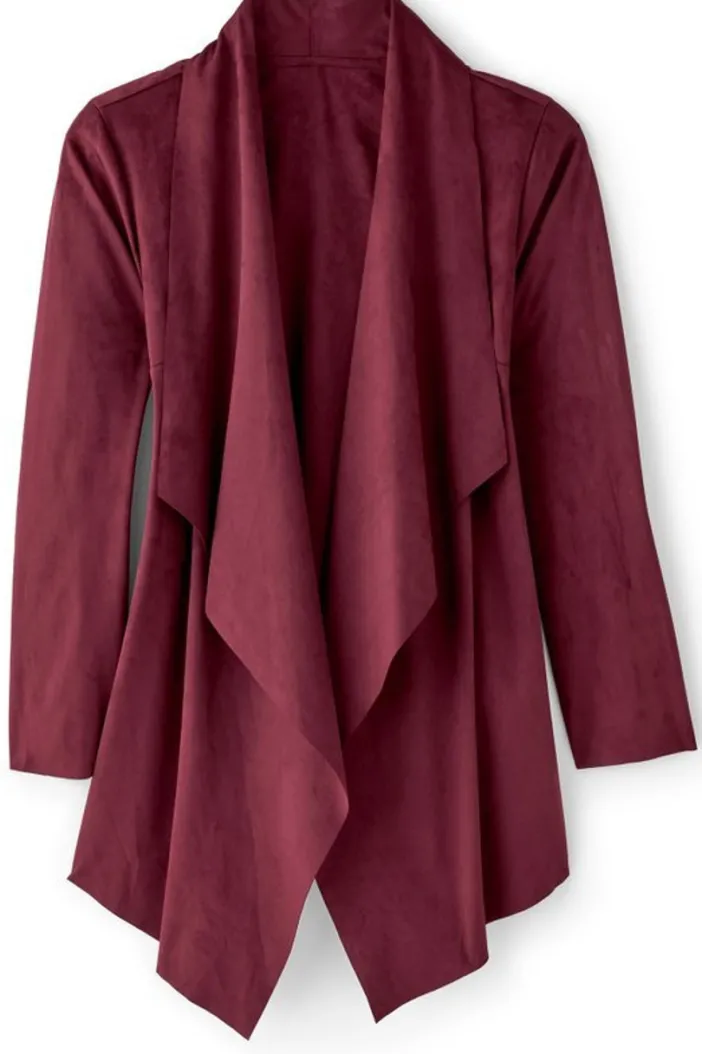 Soft Surroundings Toppers|Jackets & Coats|Shape Drape Faux Suede Jacket