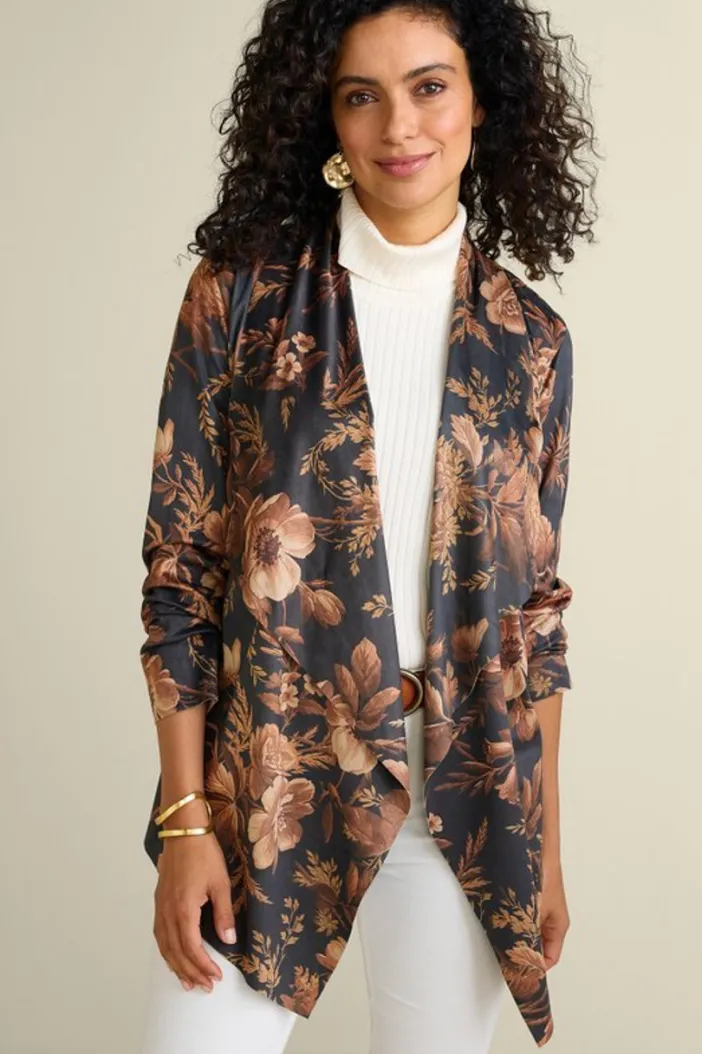Soft Surroundings Toppers|Jackets & Coats|Shape Drape Faux Suede Jacket