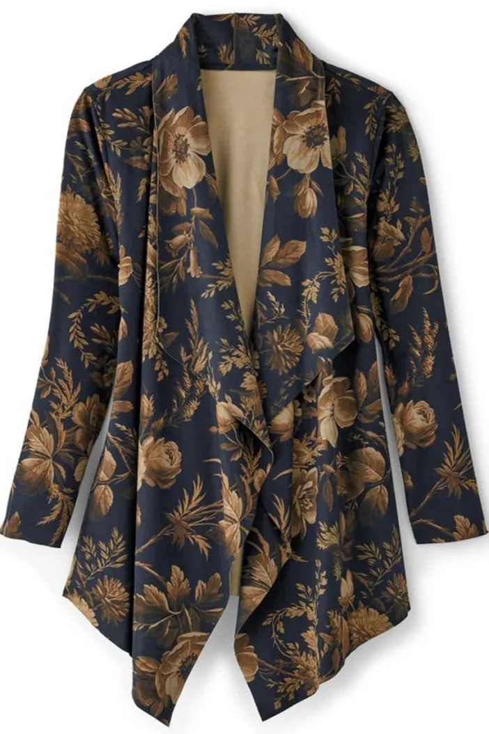 Soft Surroundings Toppers|Jackets & Coats|Shape Drape Faux Suede Jacket