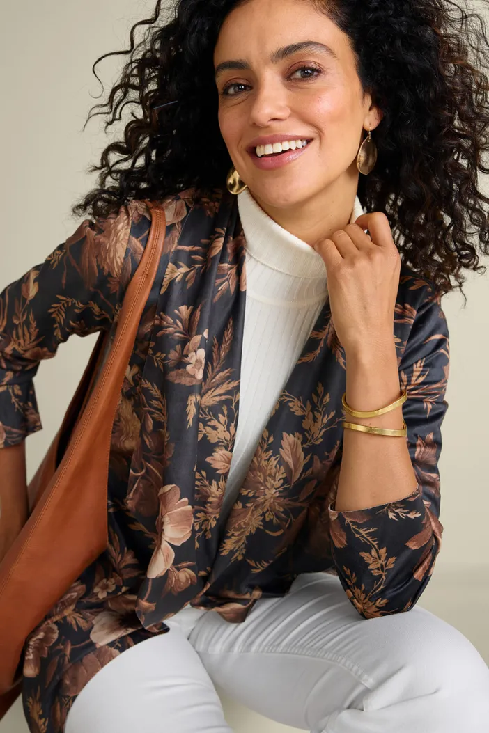 Soft Surroundings Toppers|Jackets & Coats|Shape Drape Faux Suede Jacket