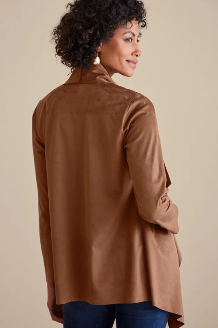 Soft Surroundings Toppers|Jackets & Coats|Shape Drape Faux Suede Jacket