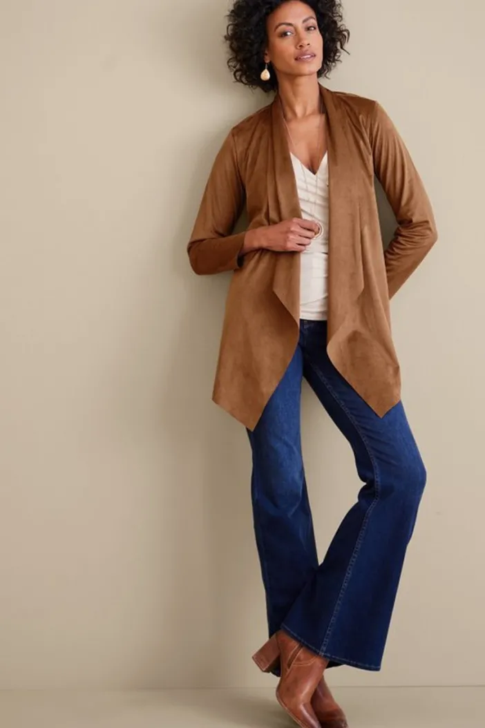 Soft Surroundings Toppers|Jackets & Coats|Shape Drape Faux Suede Jacket