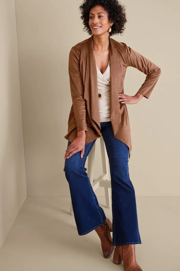 Soft Surroundings Toppers|Jackets & Coats|Shape Drape Faux Suede Jacket