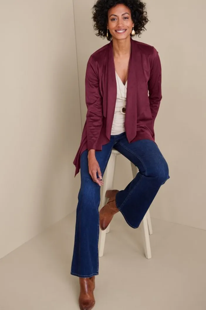 Soft Surroundings Toppers|Jackets & Coats|Shape Drape Faux Suede Jacket