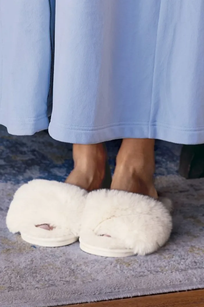 Soft Surroundings Shoes|Shiraleah Stowe Slippers Ivory