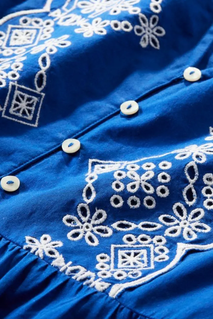 Soft Surroundings Tops|Shona Embroidered Top SodaliteBlue
