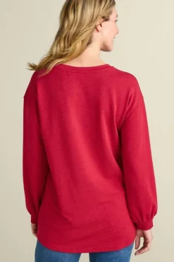 Soft Surroundings Tops|Siesta Soft Button Shoulder Tunic LipstickHeather
