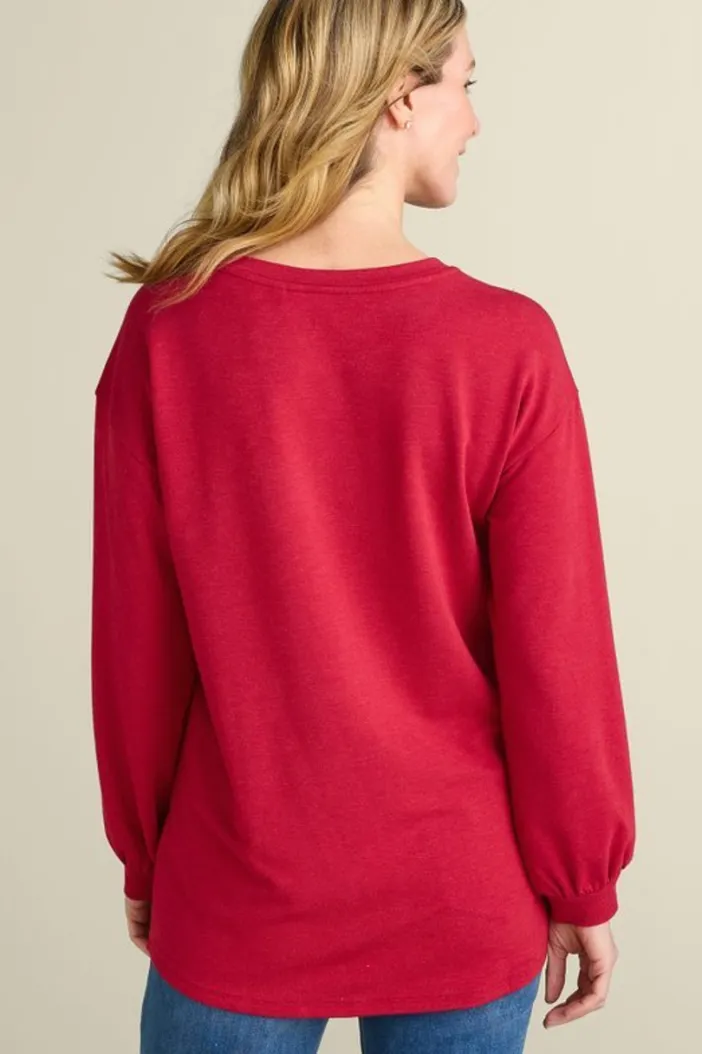 Soft Surroundings Tops|Siesta Soft Button Shoulder Tunic LipstickHeather
