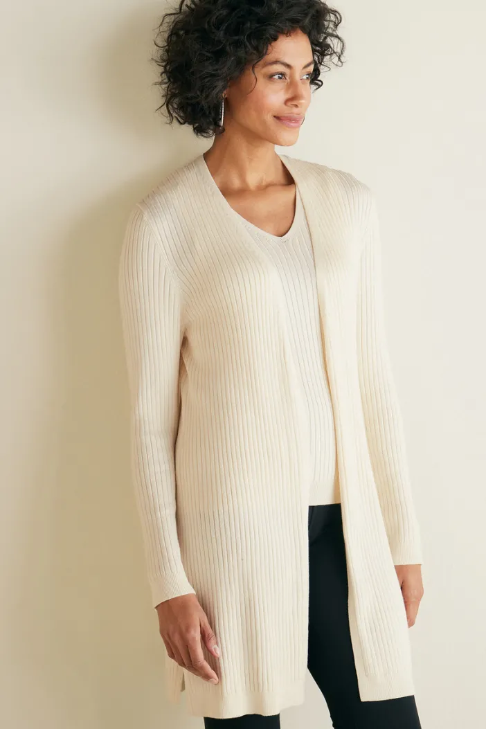 Soft Surroundings Tops|Sweaters & Cardigans|Soft Essential Ribbed Long Cardi