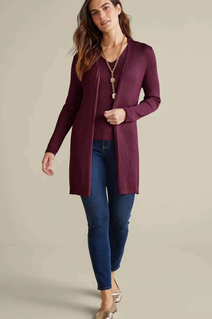 Soft Surroundings Tops|Sweaters & Cardigans|Soft Essential Ribbed Long Cardi