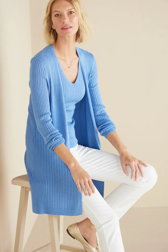 Soft Surroundings Tops|Sweaters & Cardigans|Soft Essential Ribbed Long Cardi