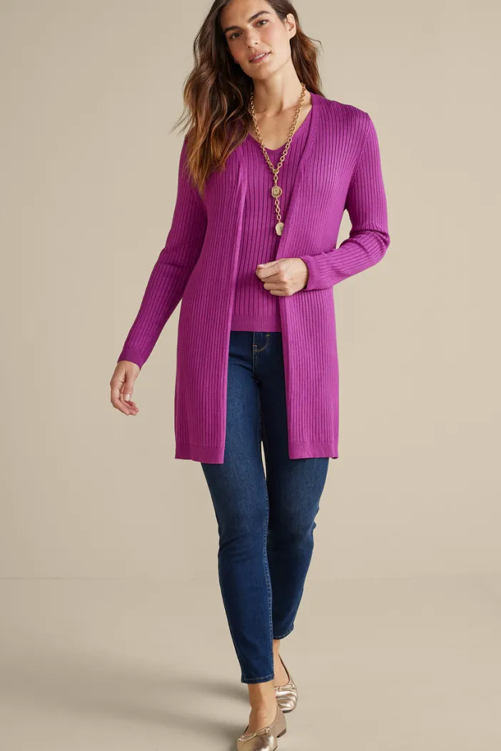 Soft Surroundings Tops|Sweaters & Cardigans|Soft Essential Ribbed Long Cardi