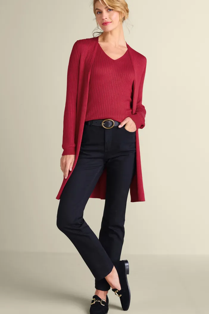 Soft Surroundings Tops|Sweaters & Cardigans|Soft Essential Ribbed Long Cardi
