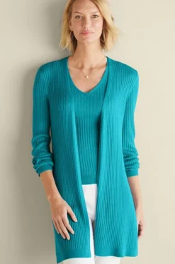 Soft Surroundings Tops|Sweaters & Cardigans|Soft Essential Ribbed Long Cardi