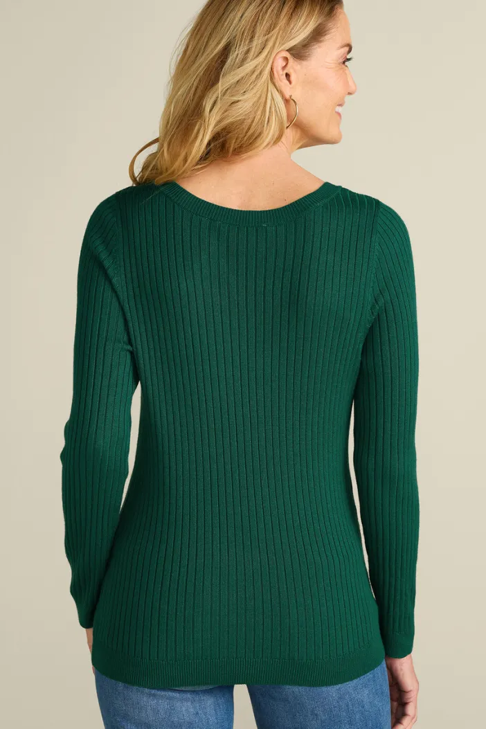 Soft Surroundings Tops|Sweaters & Cardigans|Soft Essential Ribbed Pullover Sweater