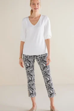 Soft Surroundings Pants|Soft Essential Superla Slim Leg Crop Pants