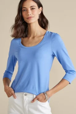 Soft Surroundings Tops|Soft Essential Supima 3/4 Sleeve Tee