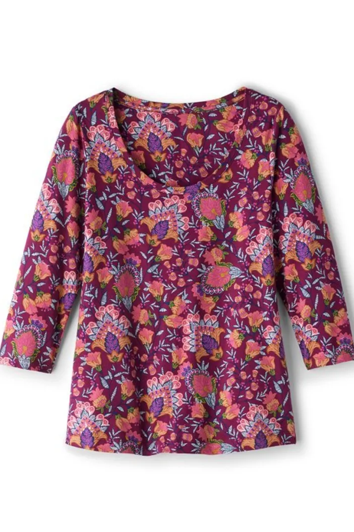 Soft Surroundings Tops|Soft Essential Supima 3/4 Sleeve Tee