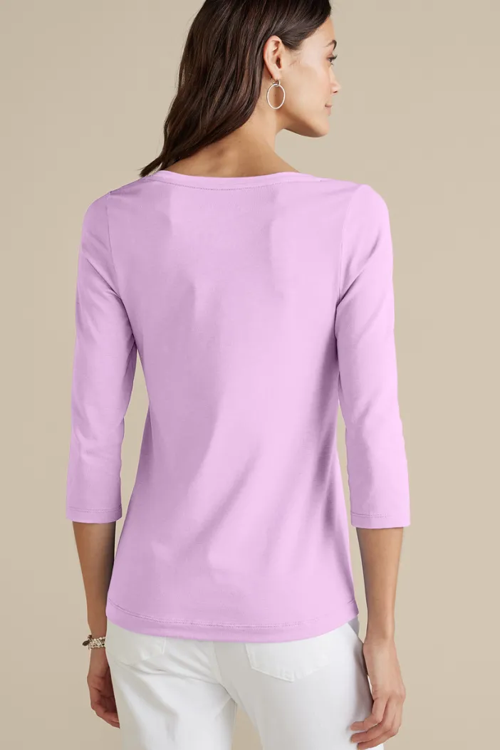 Soft Surroundings Tops|Soft Essential Supima 3/4 Sleeve Tee